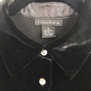 Black Velour Button Down